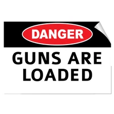 Danger Guns Are Loaded Security LABEL DECAL STICKER