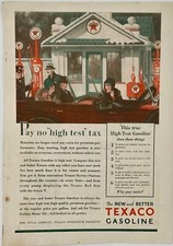 Original Vintage Texaco Ad: Pay no "high test" tax! 1930s to 1940s