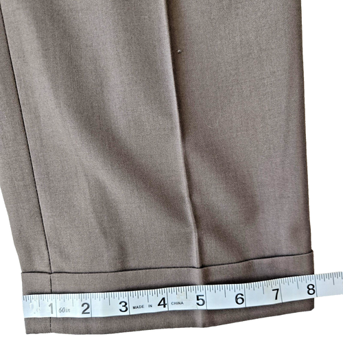 Lauren Ralph Lauren Mens Pants 32x32 Brown Pleated Cuffed Preppy Career Academia - Picture 10 of 15