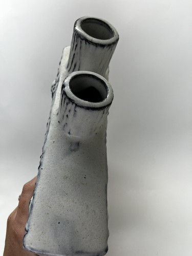 TOYO Vintage Vase MCM JAPAN Ceramic Flower Vase Abstract Ikebana Footed - Picture 3 of 6