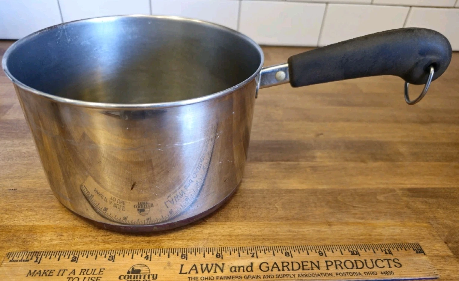 Revere Ware 1801 Stainless Steel 3 Quart Sauce Pan 3 Qt 86-A Clinton IL USA