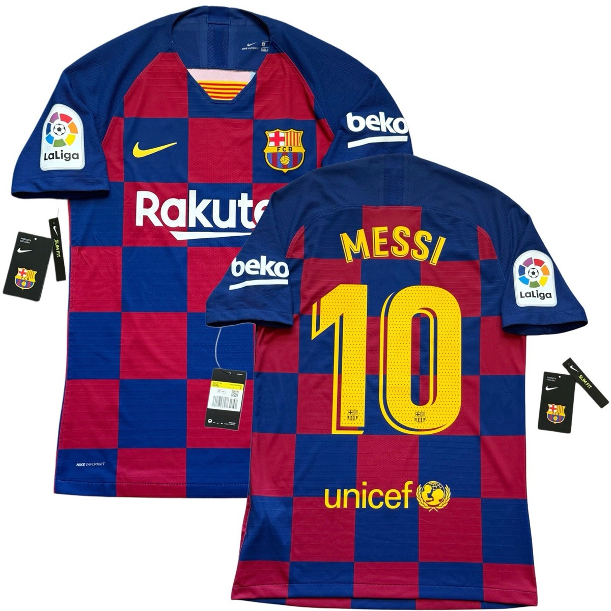 2019/20 Barcelona Authentic Home Jersey #10 Messi Small Nike