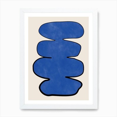 Bio blaue Form Poster Kunstdruck gerahmt Wandbild Poster Leinwanddruck Bild