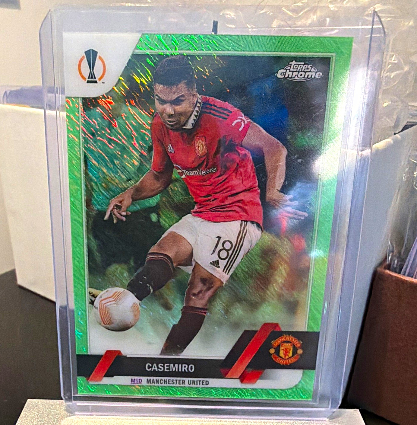 Topps Chrome UEFA Club Competitions 22-23 Casemiro Man United /399 Green view 1