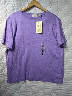 Classic Elements Woman Summer Embroidered Knit Round Neck T-Shirt Plus 16-18W
