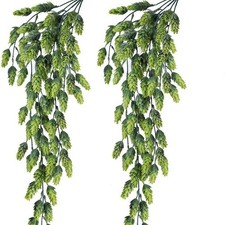 Guirnalda de flores de lúpulo artificial 2 piezas planta colgante falso lúpulo sintético artístico...