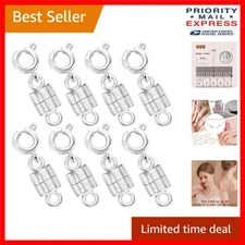 Elegant 925 Sterling Silver Magnetic Clasp Set - Easy Jewelry Connections