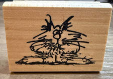 Unbranded  Cartoon Furry Cat Kitten Sketch  Rubber Stamp A6