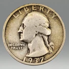 1937 S Washington Quarter 90% Silver US 25 Cent Coin Ungraded San Francisco
