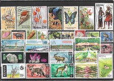 KENYA : BEAU LOT DE TIMBRES OBLITERES DONT FAUNE ET COQUILLAGES