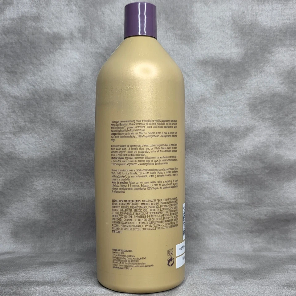 PUREOLOGY Nanoworks Gold Conditioner 33.8 oz / 1 L NEW - Image 2 of 2