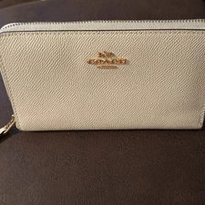 Coach Cream Zip-around Wallet