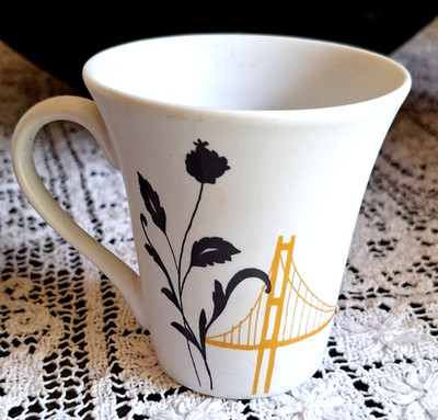 PASABAHCE Sanatisi Craft Bone China Turkish Coffee Cup Golden Gate Bridge 6oz