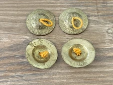 Engraved Brass Belly Dance Finger Cymbals M,IN,SYRIA Vintage 2 Sets