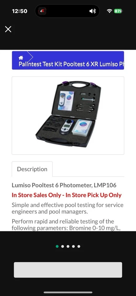 Palintest Test Kit Pooltest 6 XR Lumiso Photometer Colorimeter w/ Hard Case - Image 3 of 3