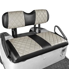 Golf Cart Vinyl Seat Covers - Fits EZGO TXT 1994-2013/RXV Oyster Gray and Black