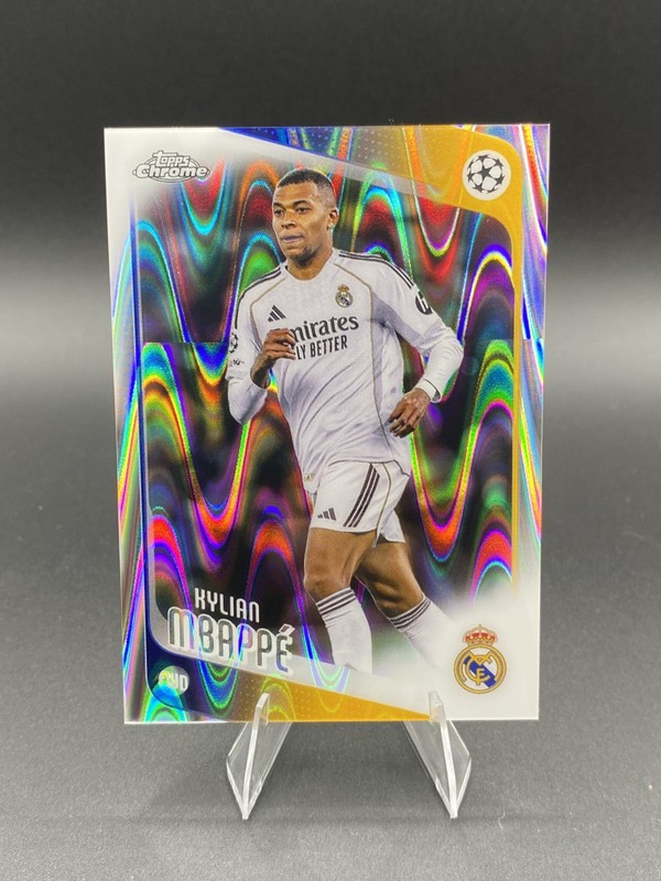 Mbappe 2025-26 Topps Chrome UCC UEFA Kylian Mbappé Raywave Refractor Real Madrid
