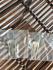 2 Longaberger Pewter Bookmark Horizon Of Hope Flower Floral Retired Made in USA