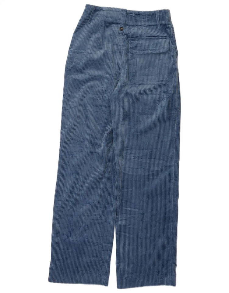 ZARA Womens High Waist Wide Leg Corduroy Trousers Medium W28 L31 Blue DE07 - Image 2 of 3