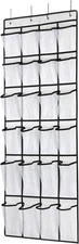 Hanging Over the Door Shoe Organizer, with 24 Mesh Large Pockets Door Shoe Rack