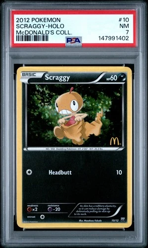 2012 POKEMON MCDONALD'S COLL #10 SCRAGGY-HOLO PSA 7