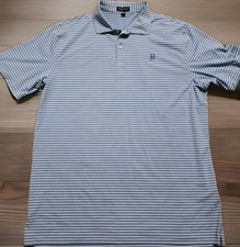 Peter Millar Crown Crafted Striped Performance Golf Polo Shirt Mens XL Breakers