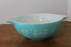 Vintage Pyrex No 444 Turquoise Butterprint 4 QT Mixing Bowl  No Scratches or DW