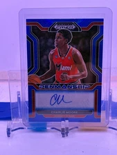 2022 Panini Prizm Draft Penmanship AUTO Blue Prizm Charlie Moore 096/149