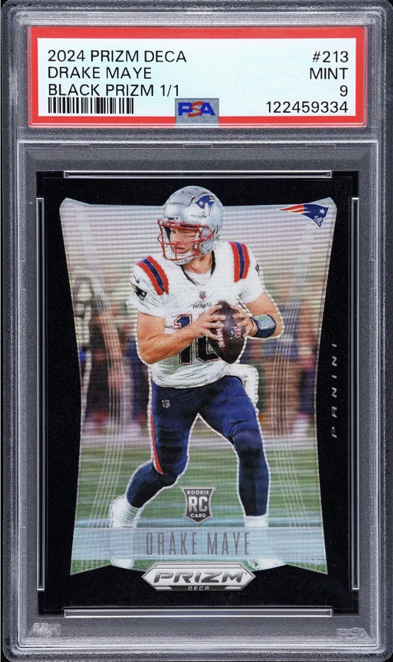 2024 Panini Prizm Deca - Drake Maye #213 Black Prizm /1 (RC) for sale ...