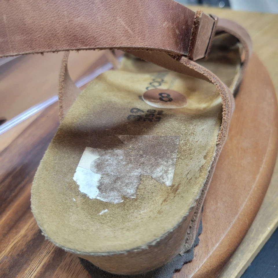 Papillio Birkenstock Sandals Size 8 EU 39 Lola Brown Leather Strap Wedge Narrow - Image 4 of 4