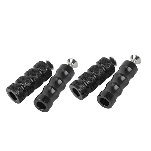 Black 2 Pair Motorcycle Brake Foot Peg CNC Process Plating Precise Fit For M6 - Picture 4 of 12