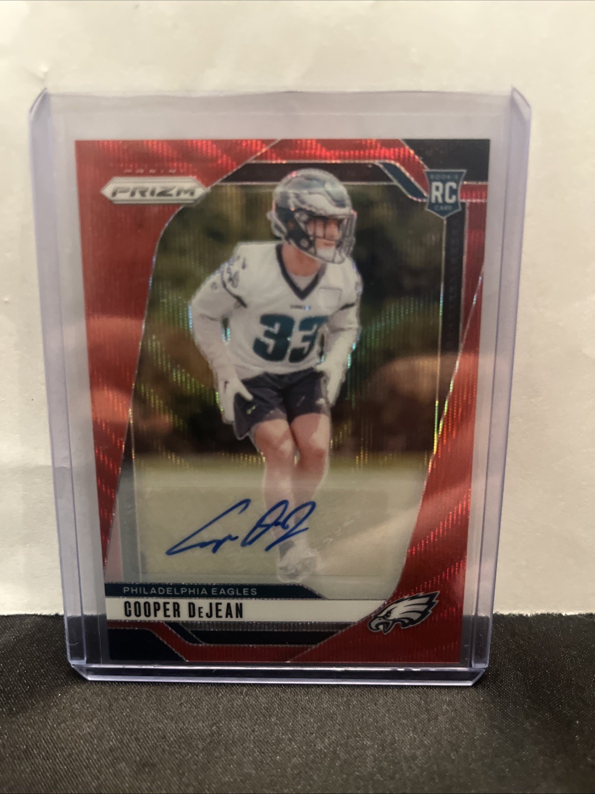 COOPER DEJEAN 2024 Panini Prizm Red Wave Auto RC /149 Eagles