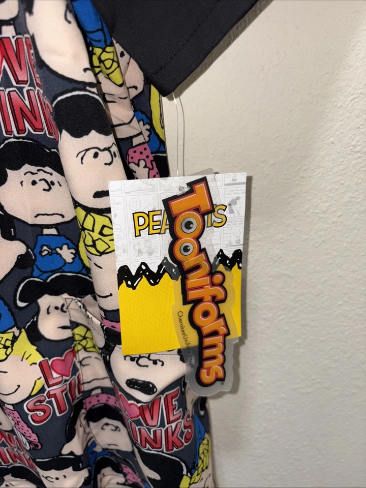 Lucy Cherokee Scrubs Tooniforms Peanuts V Neck Top 2XL New With Tags - Image 2 of 4