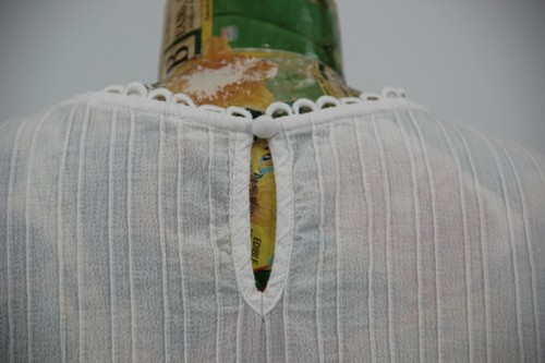 THML Womens Blouse Top Ivory White Embroidered Floral Short Sleeve Boho M #517 - Picture 8 of 15