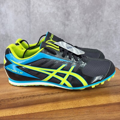 Asics Hyper LD Track Cleats Mens 10 Black Yellow Spikes Racing