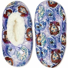Frozen Anna and Elsa Fuzzy Babba Zapatilla Calcetines Talla S/M Zapato Talla 8-13 Niño Pequeño