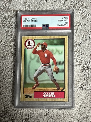 PSA 10 GEM MINT BASEBALL CARD HOF 1987 TOPPS OZZIE SMITH ST LOUIS CARDINALS