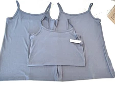 3-PACK NWT! SLATE GRAY SOFT RIB CAMI TOP NO BOUNDARIES:  LADIES S/M, JRS L/11-13