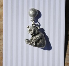 Lead Free Pewter Panda Pin charm dangle pin lapel pin gift Made in USA - NEW
