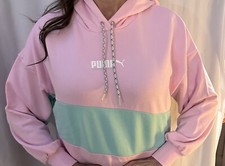 Puma International Hoodie Women's Pink Hooded Sweatshirt Ladies M NWT 65