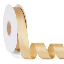 1" Gold Double-Faced Satin Ribbon 50 Yards for Bows Flowers Gift Wrapping