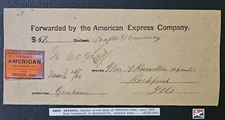 L/S US 1862 American Express Company AMEX-L330 Label on Money Pkg Cover Lot AM3