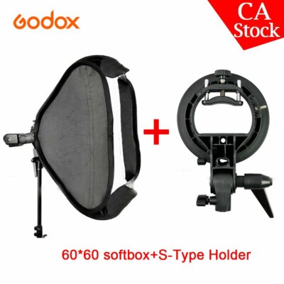 Godox 60x60cm Foldable Softbox S-Type Bracket Bowens Holder For speedlite flash