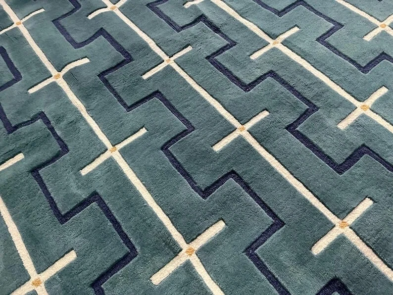 Hand Tufted Berry Rain Wool Area Rug Wool 85% Wool For Bedroom living 4X9,5x8, - Image 4 of 4