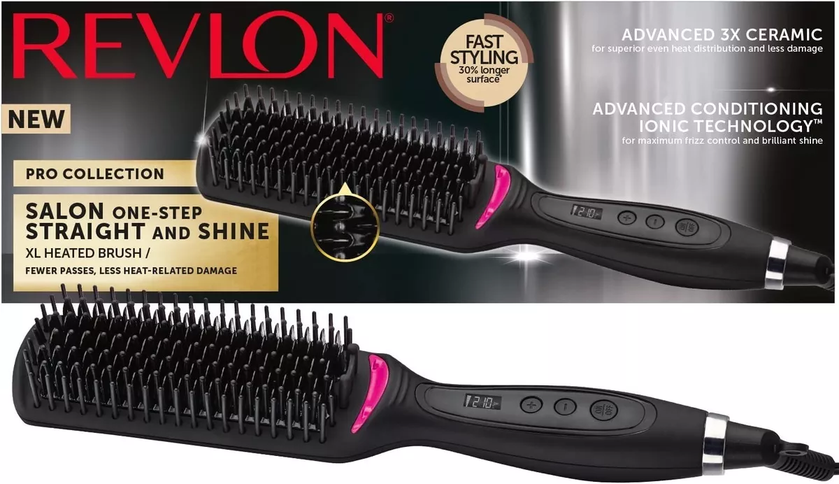 Revlon Heated Hot Hair Brush Straigntning One Step STRAIGHT and