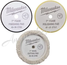 Milwaukee 49-36-2783 49-36-2784 49-36-2785 7" Polisher Pad kit for 2738-20 Pads