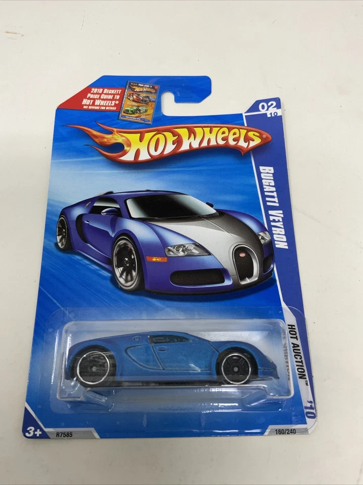 Hot Wheels Bugatti Veyron🔥Satin Blue 02/10 MIP 2010 Walmart Exclusive - Image 4 of 4