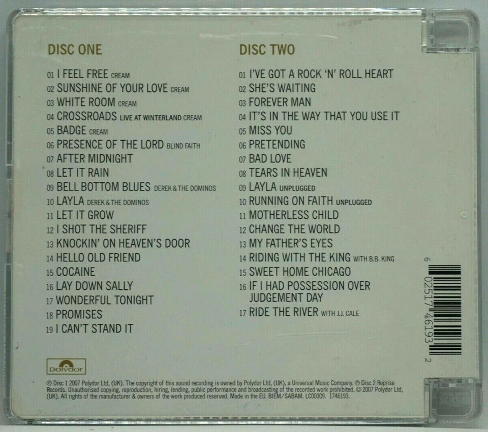 Eric Clapton : Complete Clapton 2CD Compilation Album - Layla , Tears In Heaven - Image 2 of 4