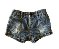 Baby Gap 18 to 24 Months Denim Cuffed Distressed Medium Wash Shorts Pre-Owned