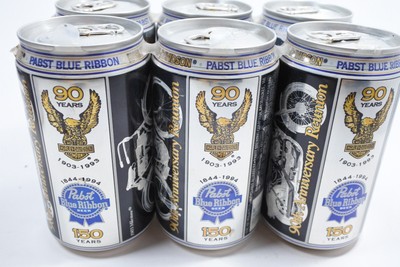 1993 Harley Davidson 90th Anniversary Beer Can 6 pack Tab Intact Empty 150 PBR